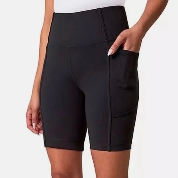 Mondetta Ladies High Waist Biker Shorts, Medium, Black, NWT - Picture 1 of 15